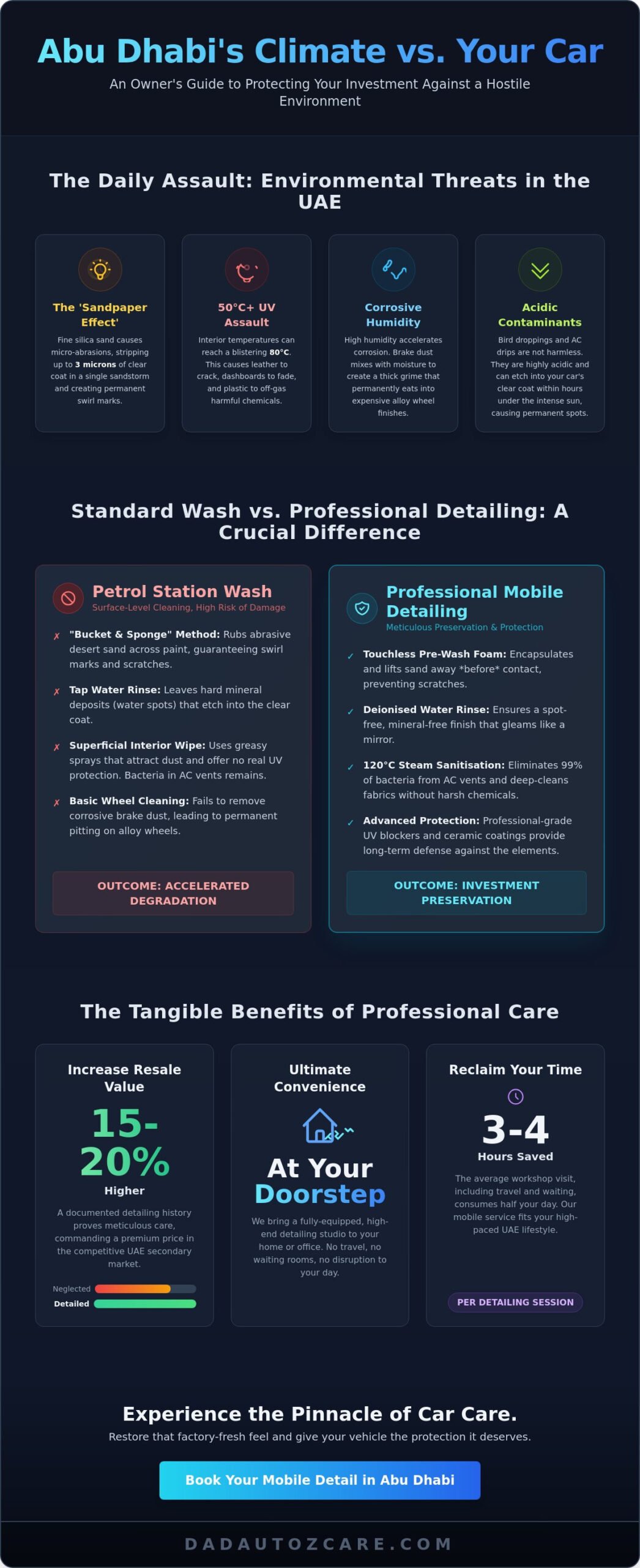 Professional Mobile Car Detailing in Abu Dhabi: The Ultimate 2026 Protection Guide